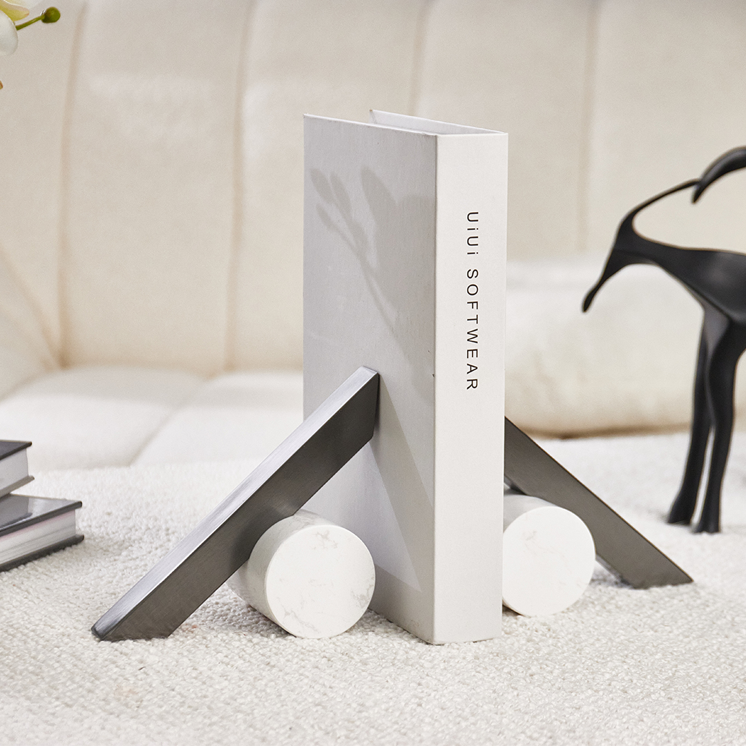 Marble and metal combined with creative bookends