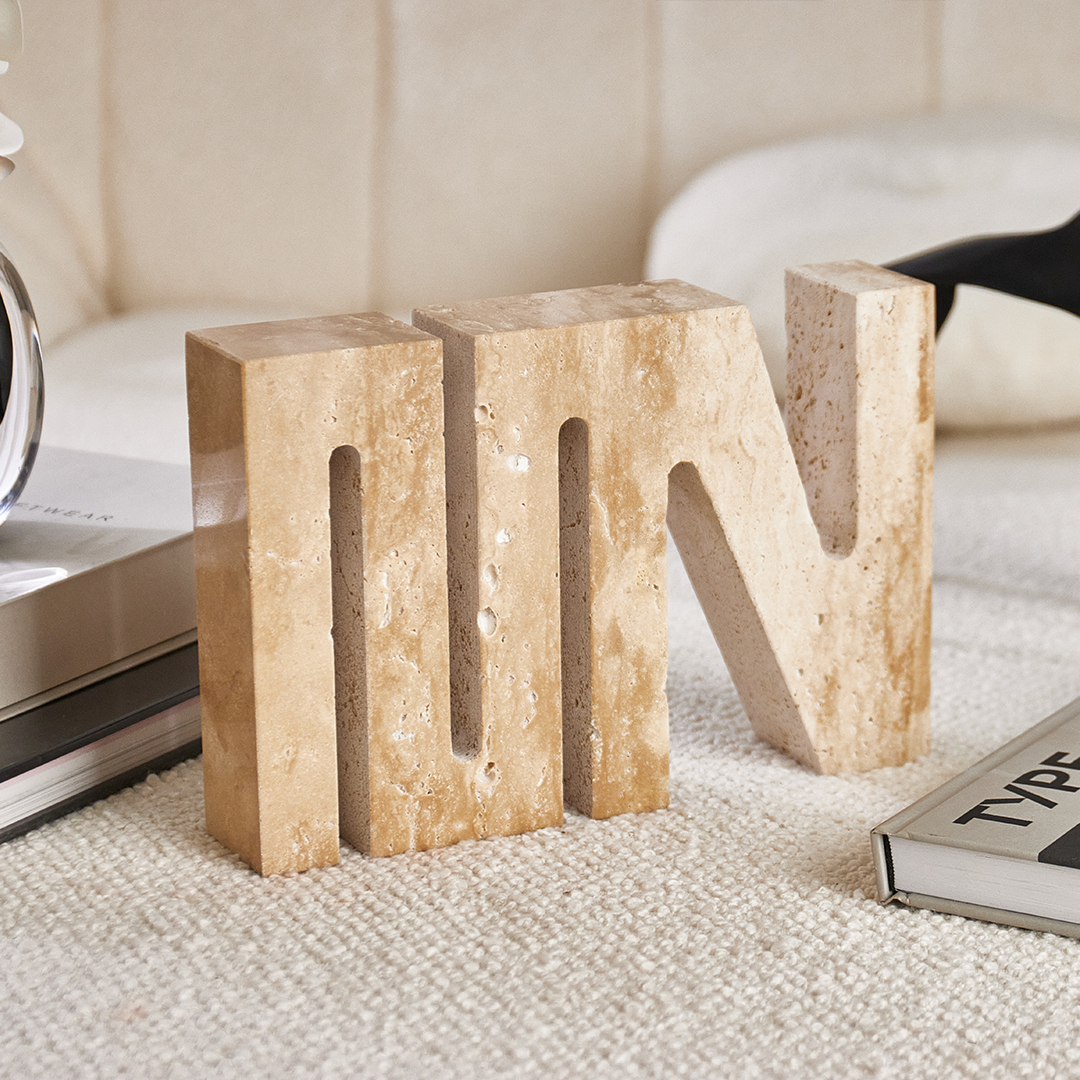 Marble letter shaped home decoration